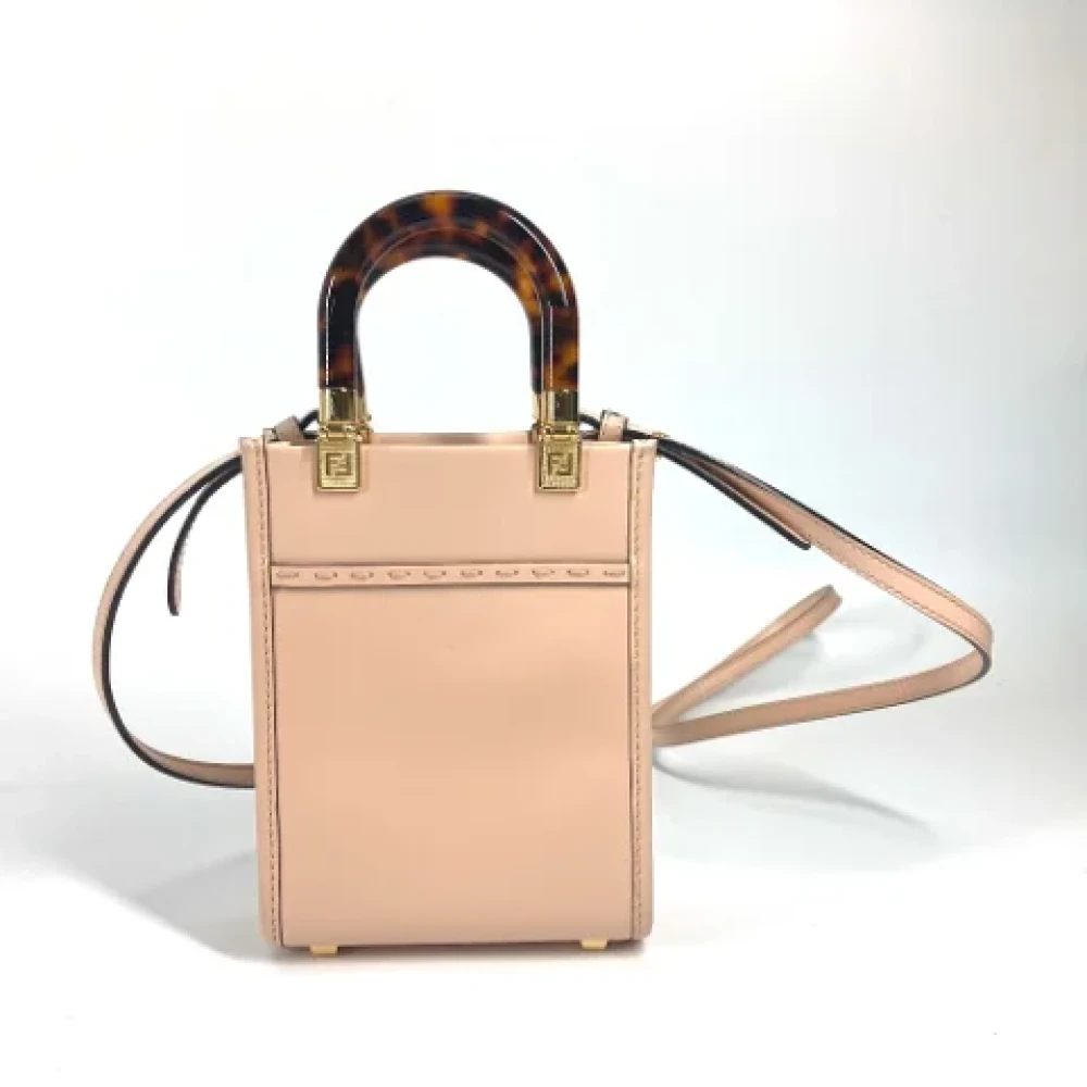 Fendi Vintage Pre-owned Leather fendi-bags Beige Dames