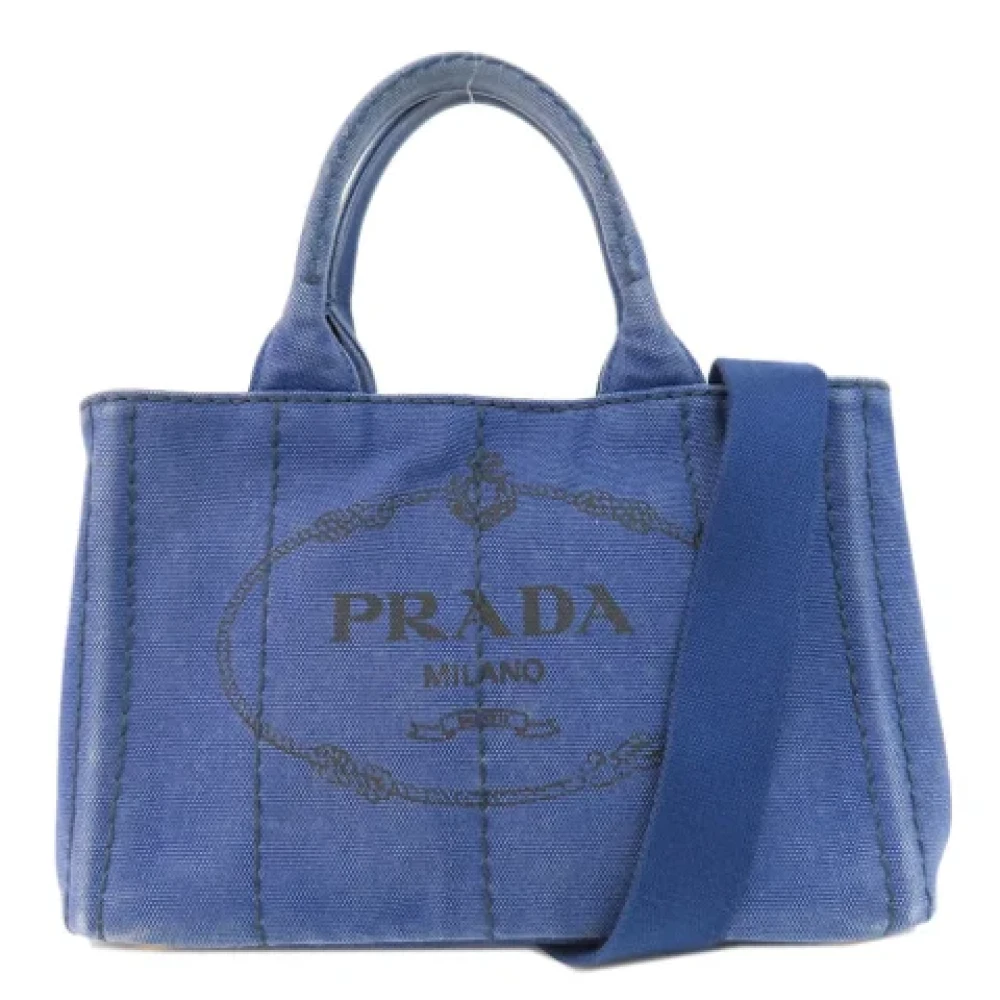 Prada Vintage Pre-owned Canvas handbags Blue Dames
