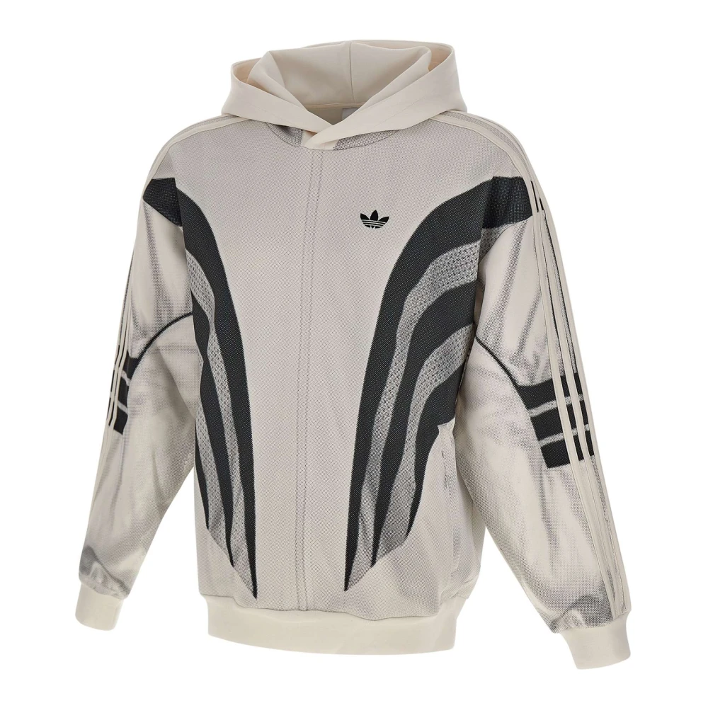 Adidas Witte Sweatshirt met Grijs-Zwart Print White Heren