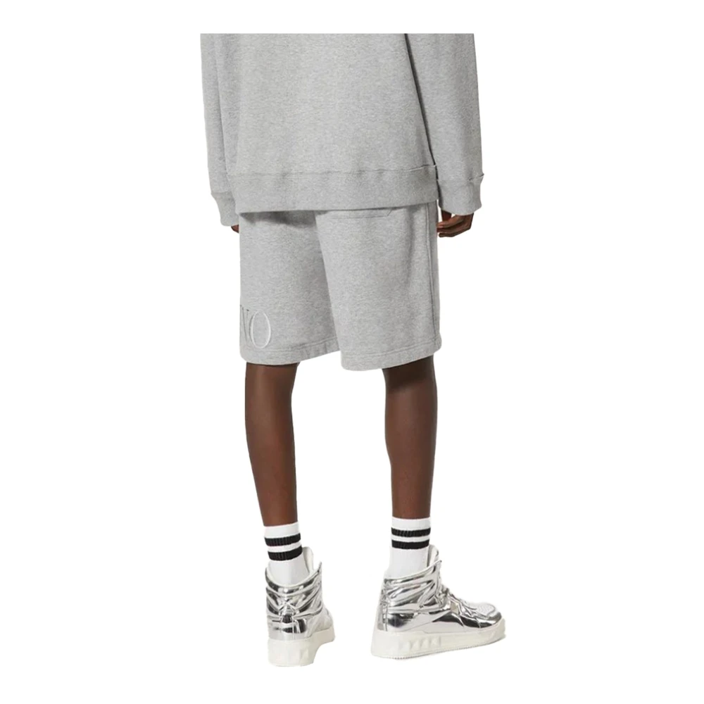 Valentino Geëtste Logo Bermuda Shorts Gray Heren