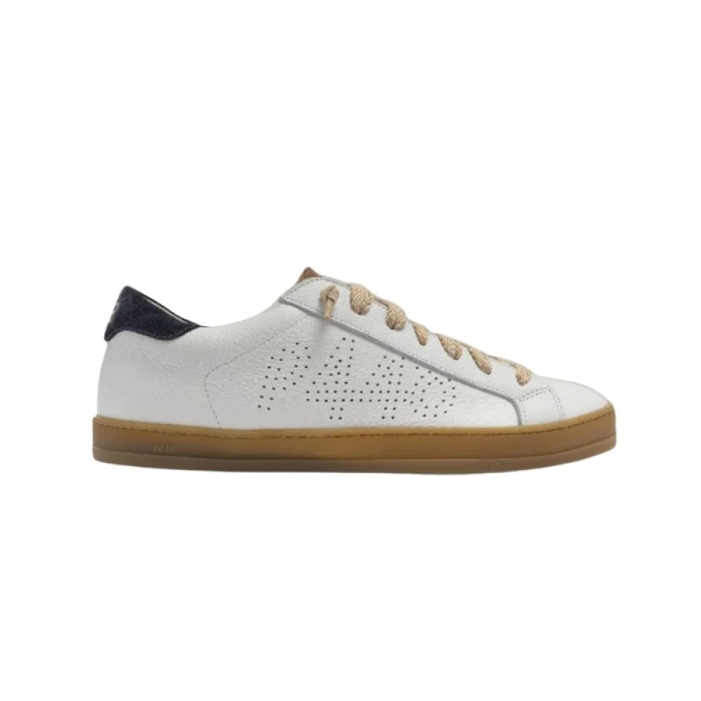 P448 Witte sneakers met karamelzool Heren Schoenen