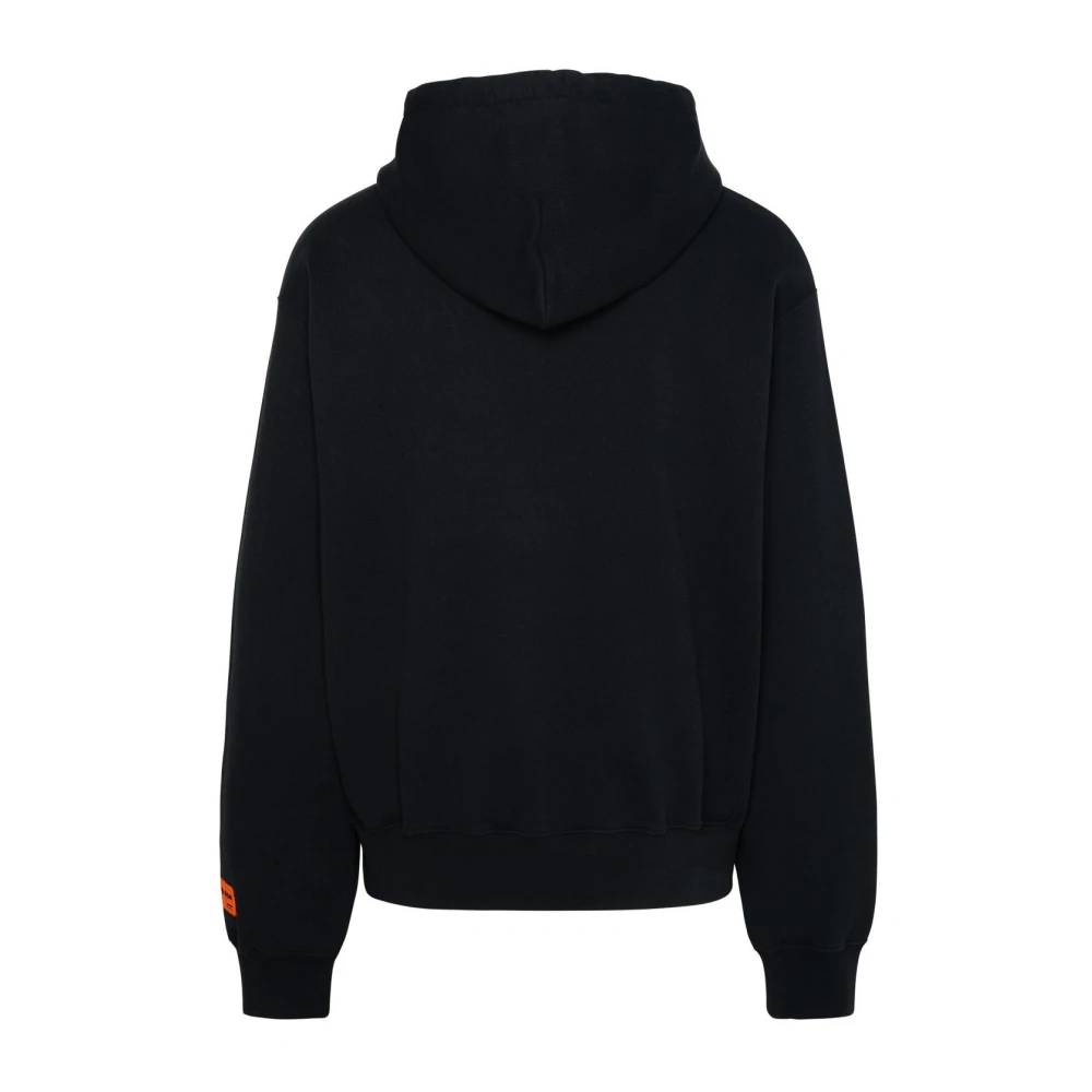 Heron Preston Zwarte katoenen hoodie met logo patch Black Heren