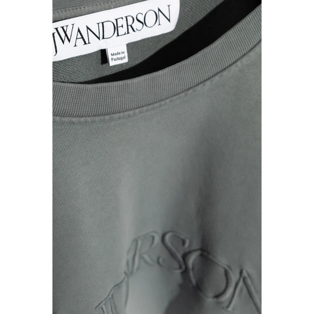 JW Anderson Sweatshirt met geborduurd logo Gray Heren