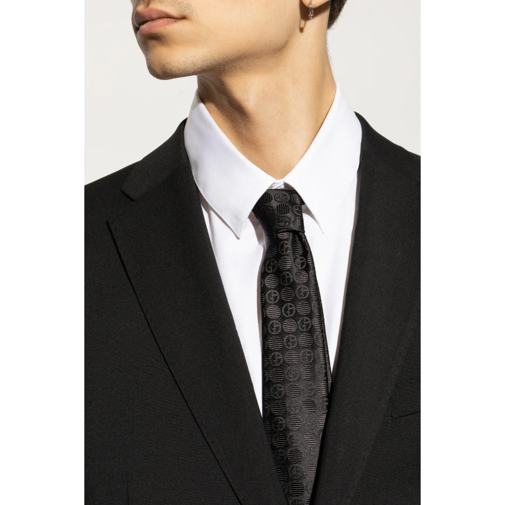 Giorgio Armani Zijden stropdas Black Heren