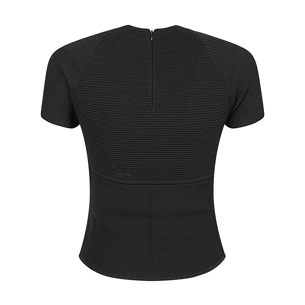 Staud Zwarte rekbare top in viscosemix Black Dames