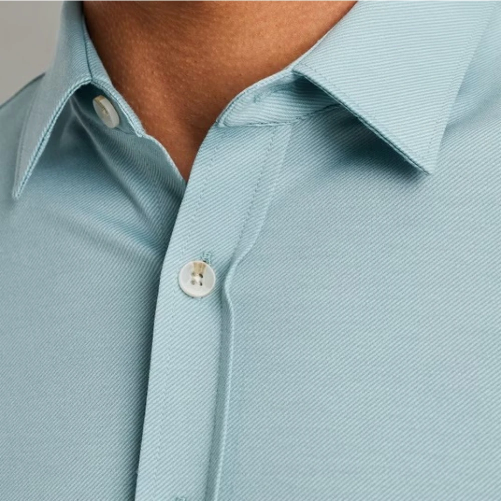 Cast Iron Twill Jersey 2 Tone Overhemd Blue Heren