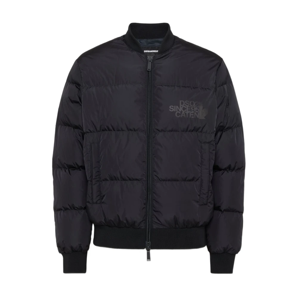 Dsquared2 Men's Black Winter Jackets, L, Down Jacket With Double-Slider Zip