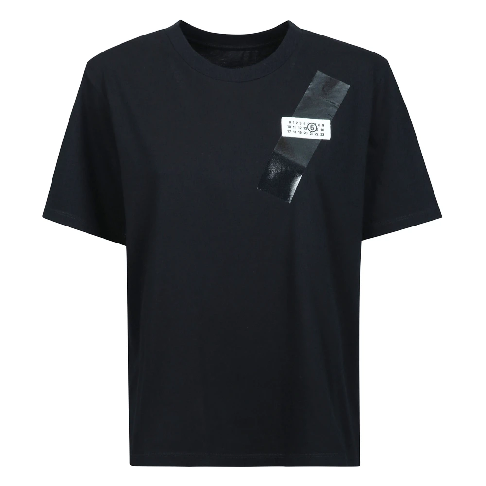 Mm6 Maison Margiela Women's Black Number Motif Crewneck T-Shirt