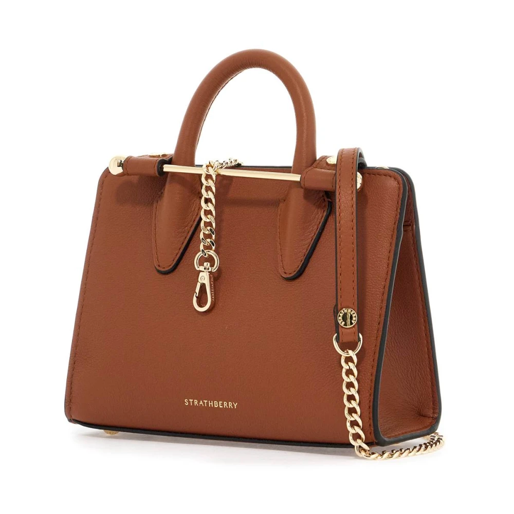Strathberry Nano Tote Leren Tas Brown Dames