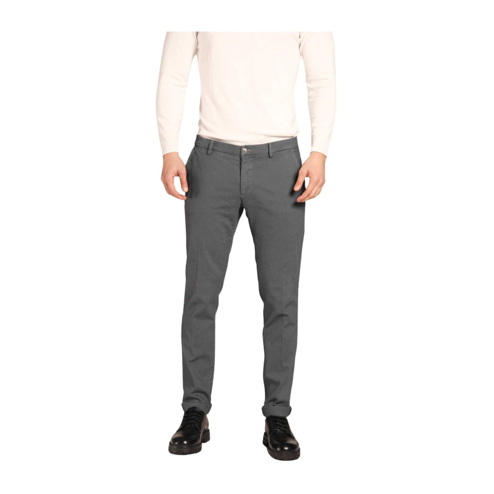 Mason's Milano Style Chino Broek Grijs Vogelogen Patroon Gray Heren