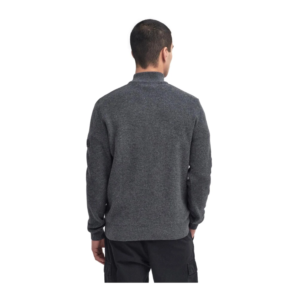 Barbour Moderne Rits Trui Houtskool Marl Gray Heren