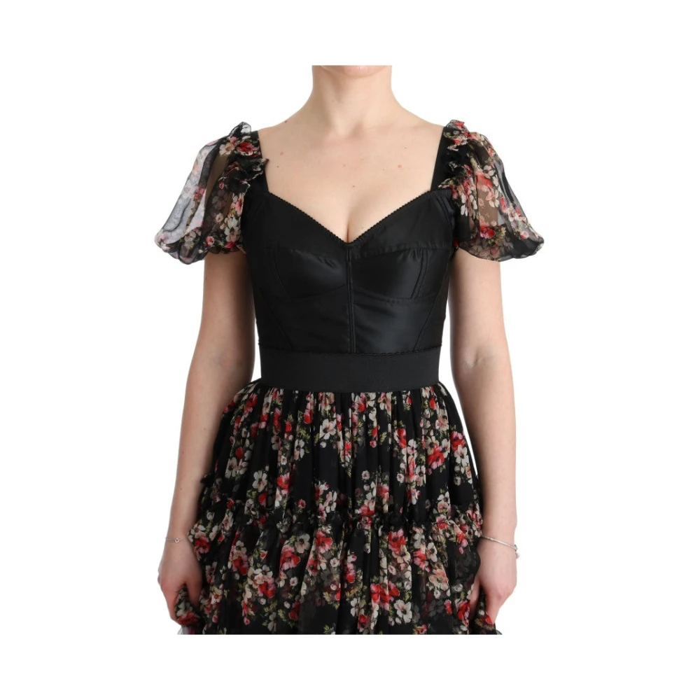 Dolce & Gabbana Bloemig zijden blend schede jurk Multicolor Dames