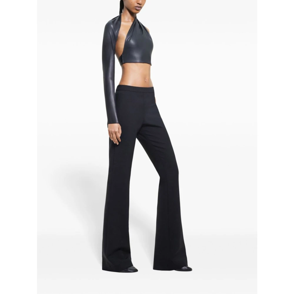 Courrèges Zwarte Wollen Flared Broek Black Dames