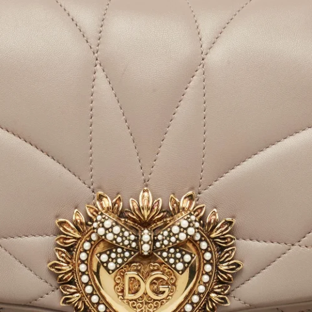 Dolce & Gabbana Pre-owned Leather shoulder-bags Beige Dames