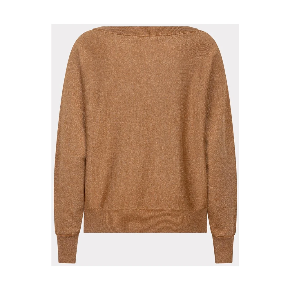 Esqualo Batwing Lurex Trui Karamel Brown Dames
