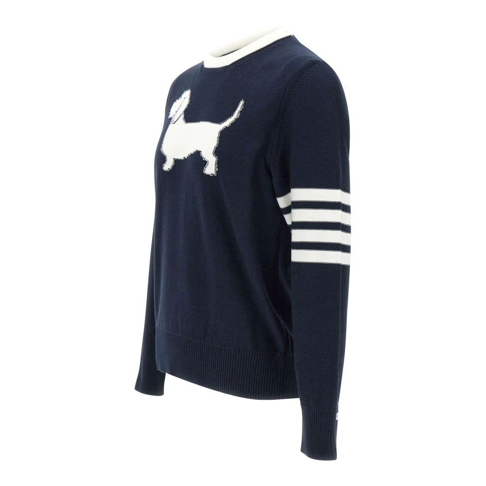 Thom Browne Omgekeerde Jersey Pullover Navy Blauw Blue Heren