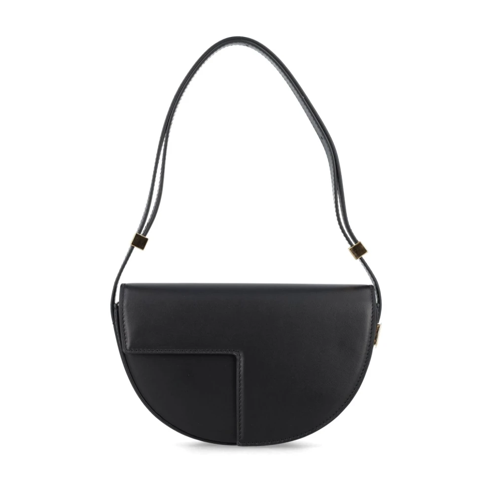 Patou Women's Black Nappa Leather Asymmetric Shoulder Bag