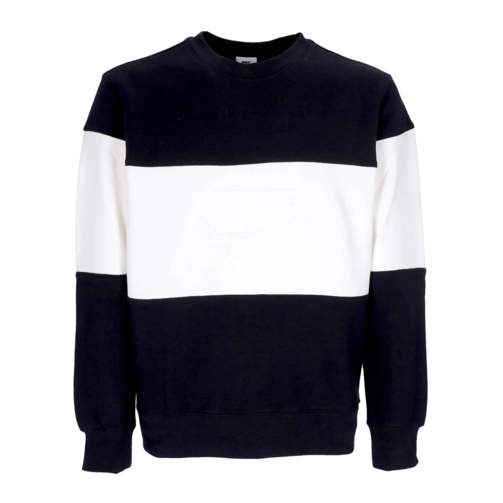 Nike Black Long Sleeve Training Tops, Male, 2XL, Colorblock Crewneck Sweatshirt /White