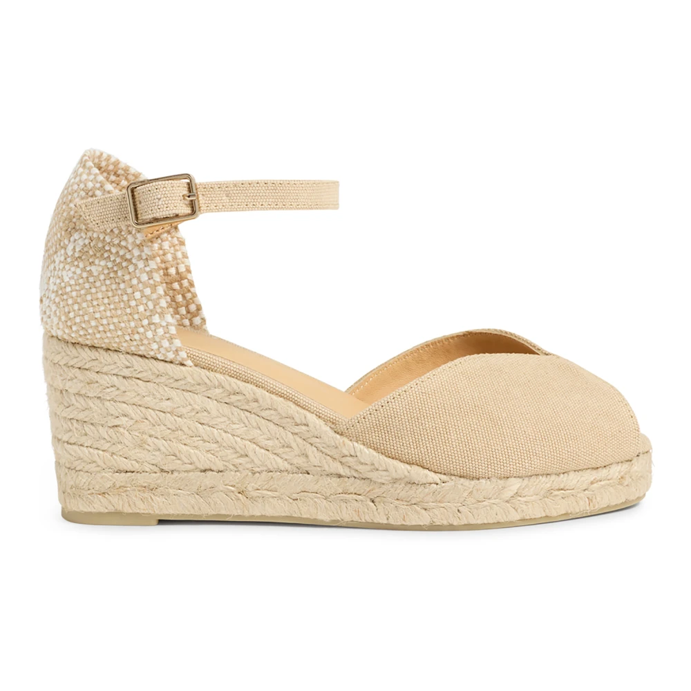 Castañer, Schoenen , Dames, Beige, 35 EU, Katoen, 7 cm sleehakken