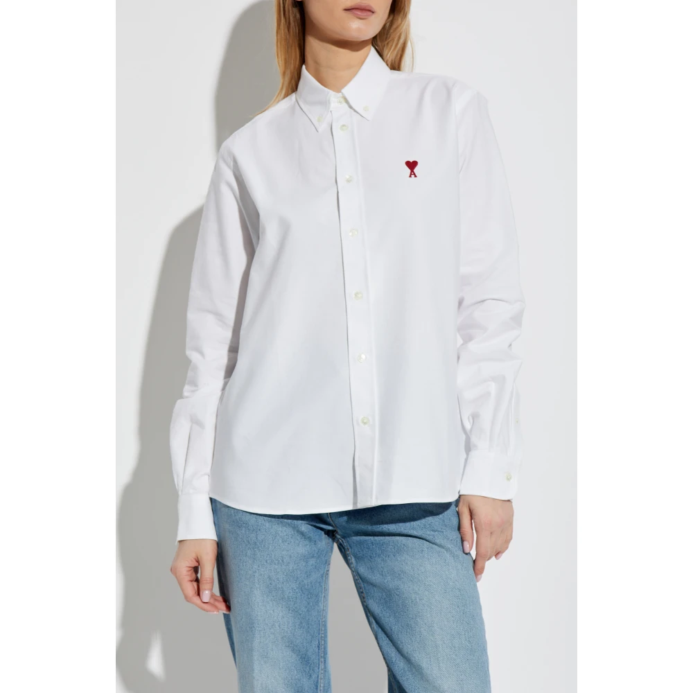 Ami Paris Overhemd met Logo White Dames