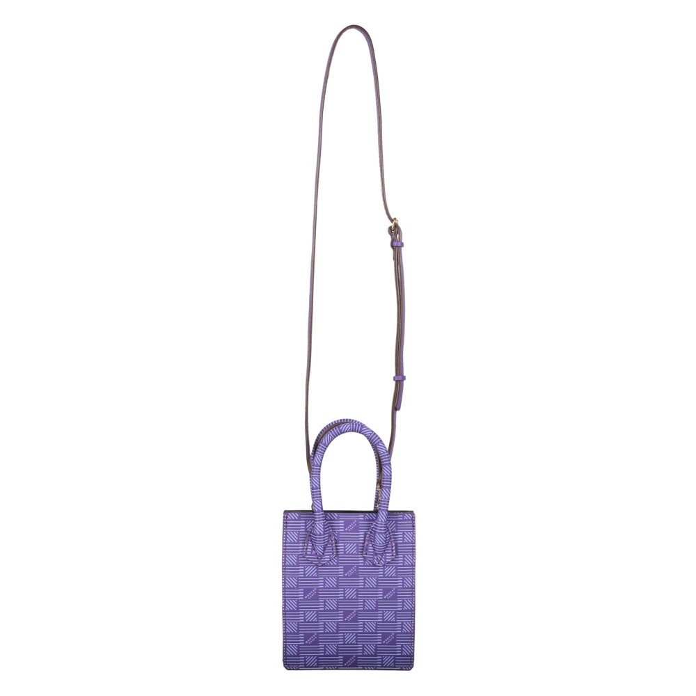 Moreau Paris Korrelig Leren Schoudertas Purple Dames