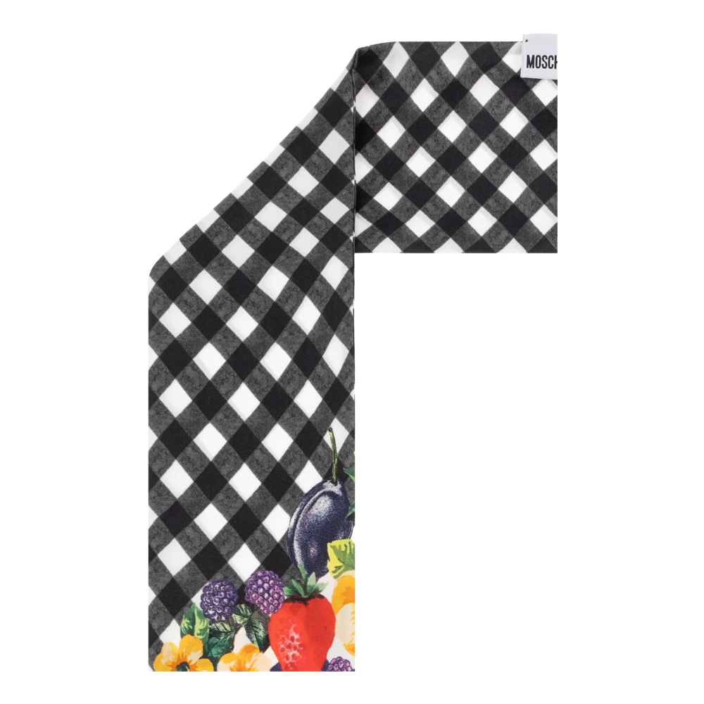 Moschino Zijden sjaal met print Black Dames
