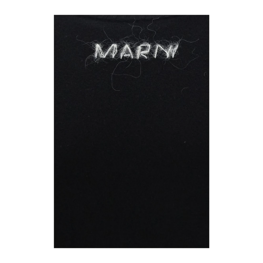 Marni Monochrome Geribbelde Wollen Trui Black Heren