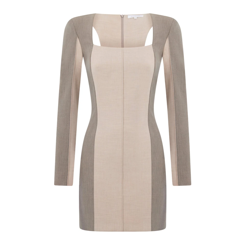 Patrizia Pepe Multicolor Structured Beige Dress With Color Contrasts - Female - Short Dresses - S - Dresses