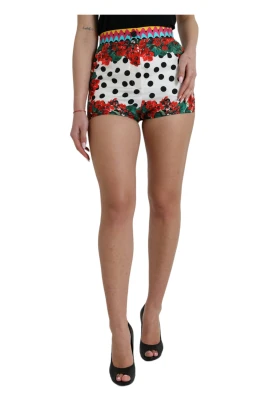 Högmidjade Multifärgade Silke Hotpants