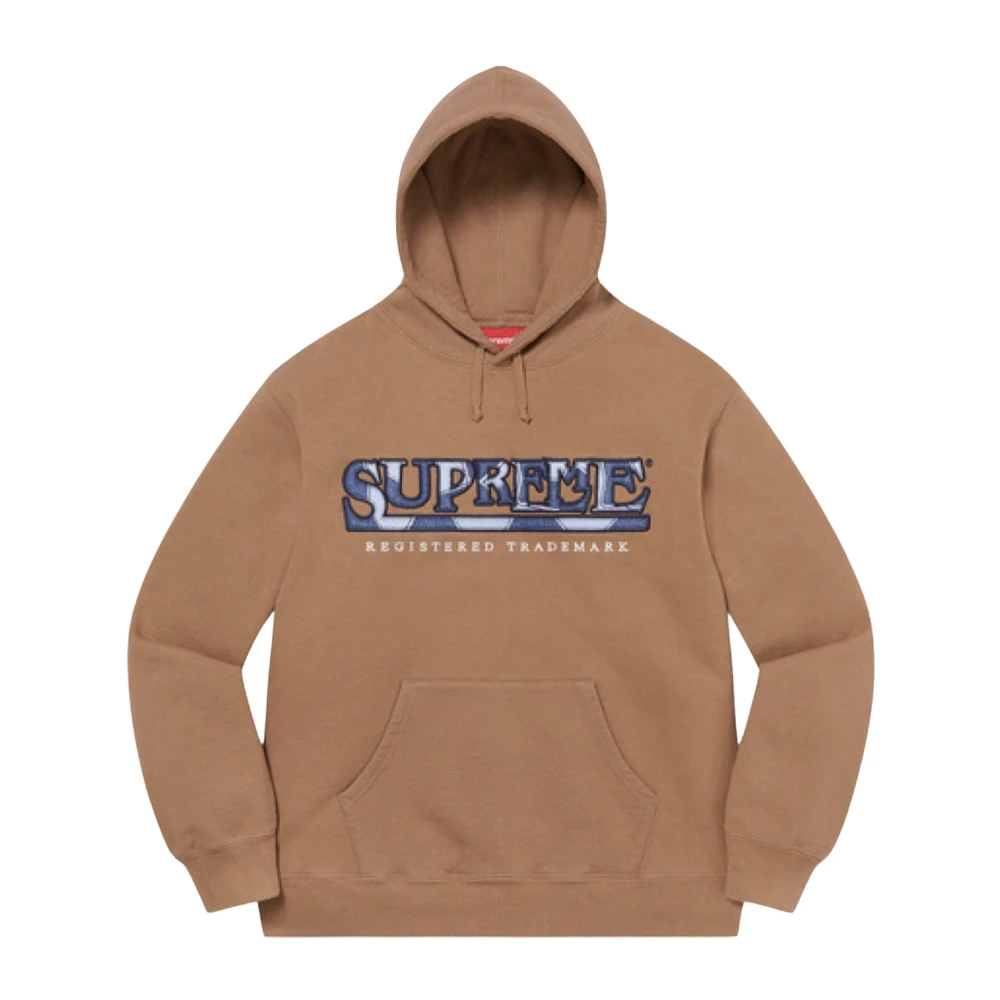 Supreme Bruine Logo Hoodie Limited Edition Brown Heren