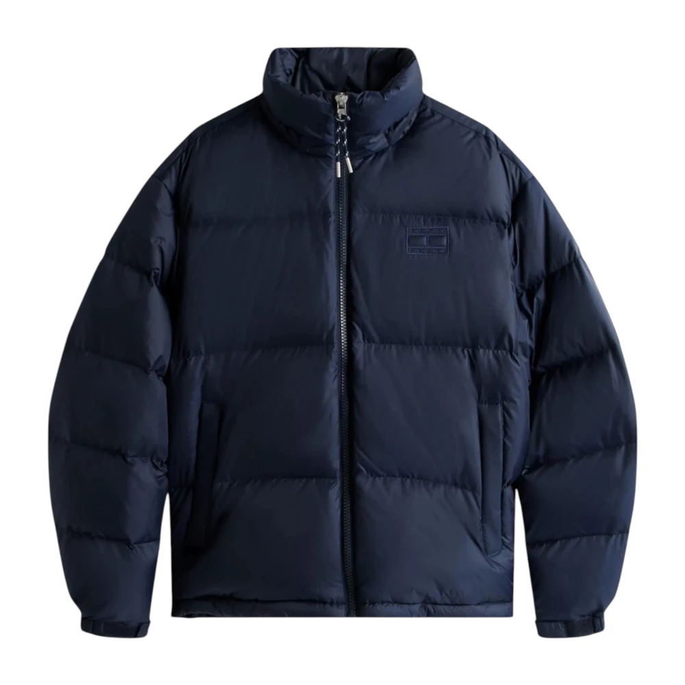 Tommy Jeans Blue Winter Jackets, Male, L, Quilted Men's Puffer Jacket