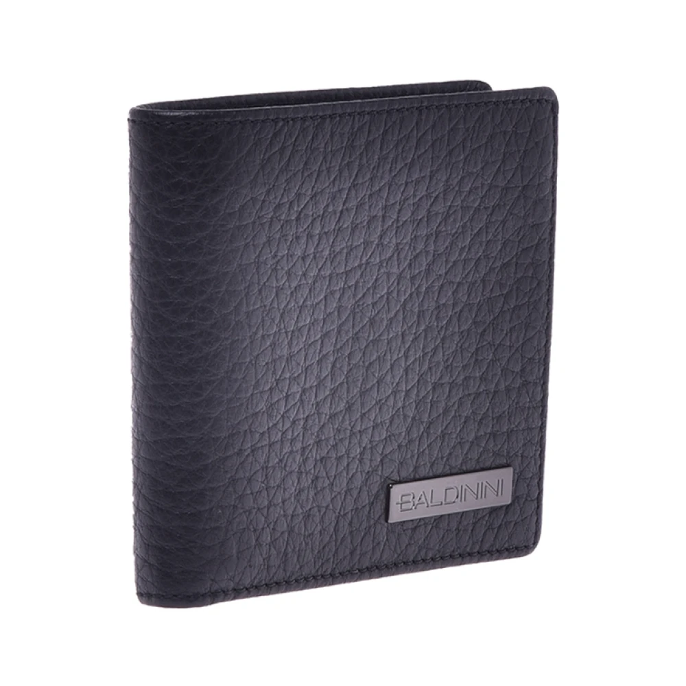 Baldinini Wallet in black tumbled leather Black Heren