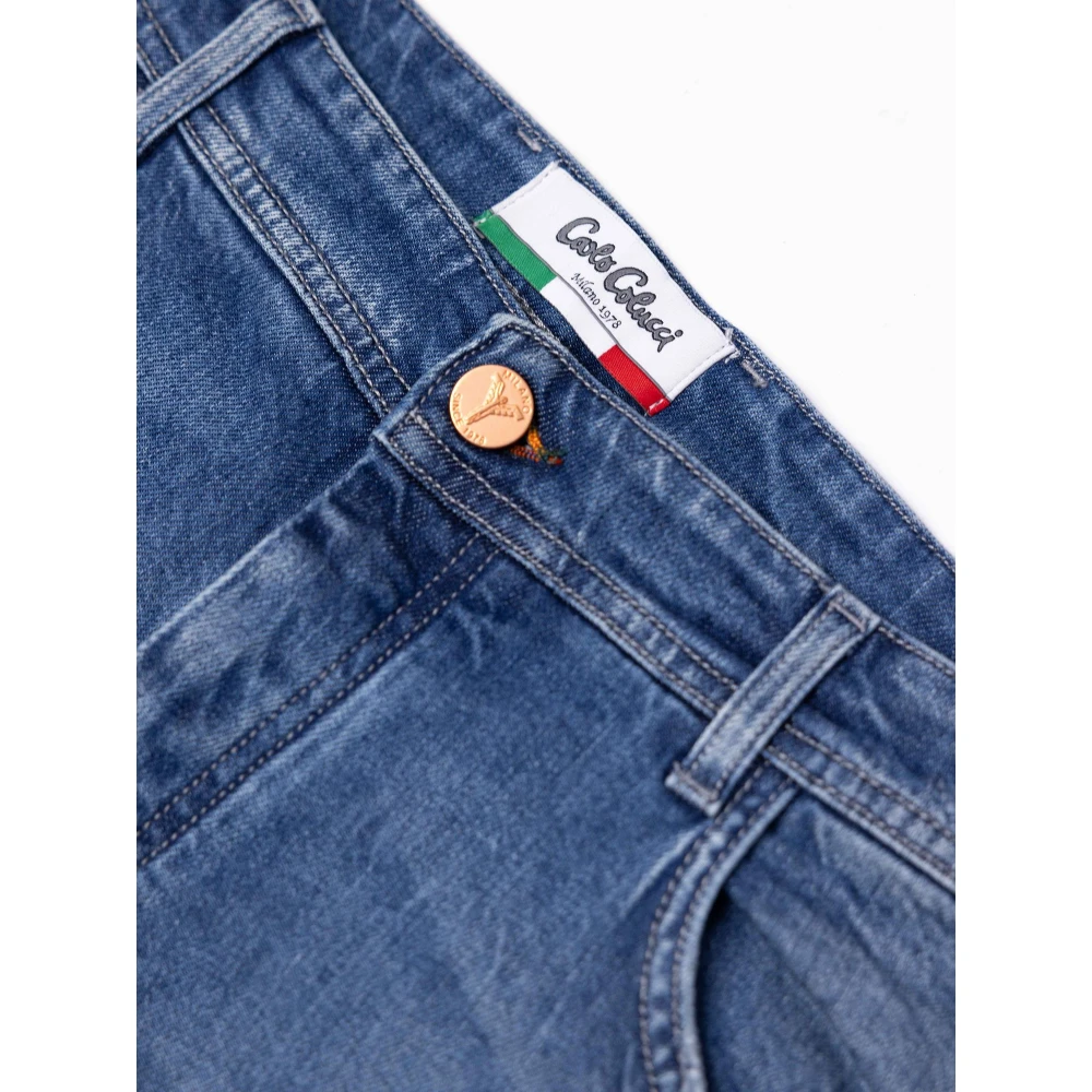 carlo colucci Premium Tapered Fit Jeans Brooklyn Blue Heren