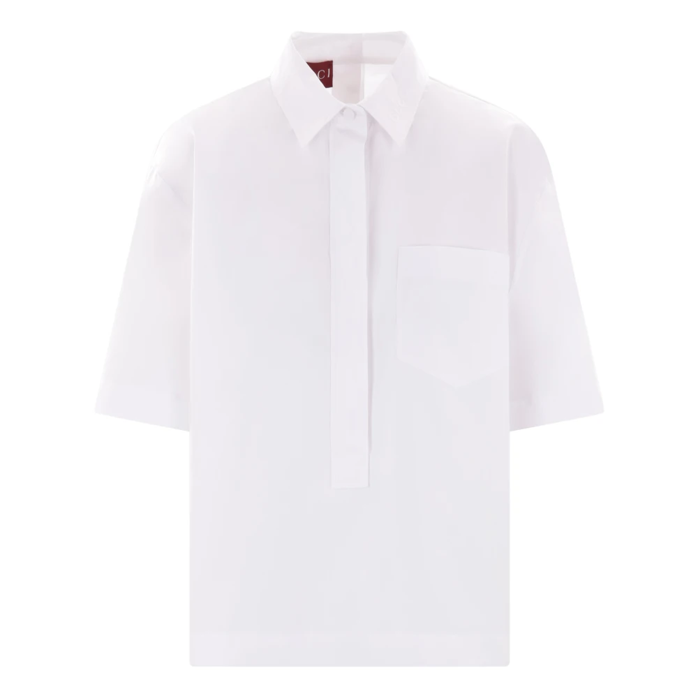 Gucci Witte Katoenen Popeline Overhemd White Dames