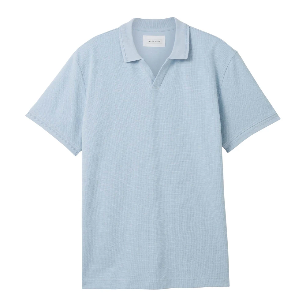 Tom Tailor Gestructureerde Resort Polo Shirts Blue Heren