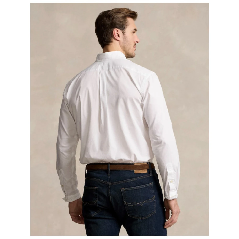 Polo Ralph Lauren Lichtgewicht Twill Katoenen Overhemd White Heren