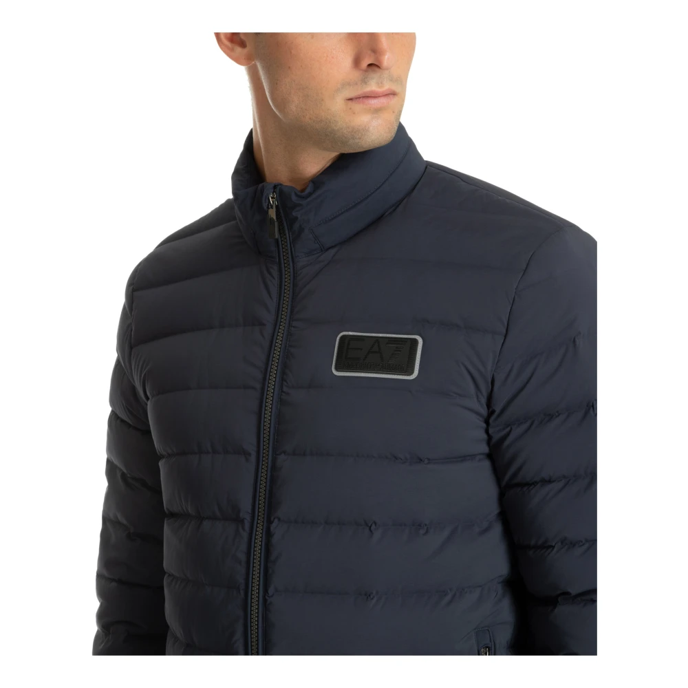 Emporio Armani EA7 Ritssluiting Effen Donsjack Logo Blue Heren