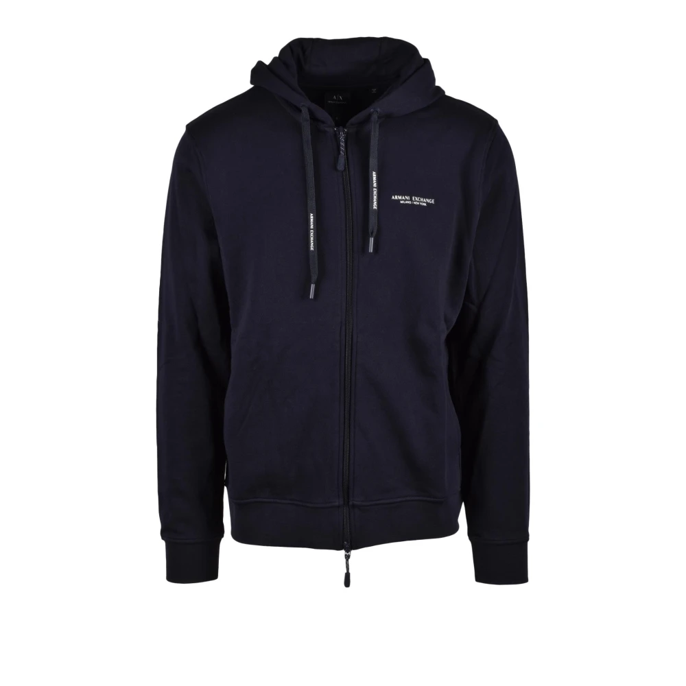 Armani Exchange Mannelijk Blauw Katoen Elastaan Gebreide Top