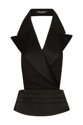 black-silk-satin-weave-draped-top