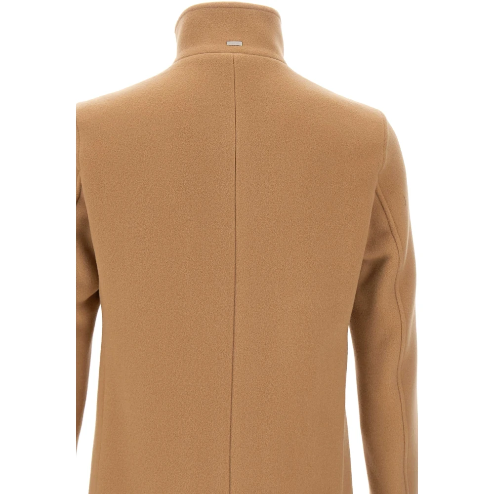 Herno Kameelwollen Jas Dubbelborstig Warm Beige Heren