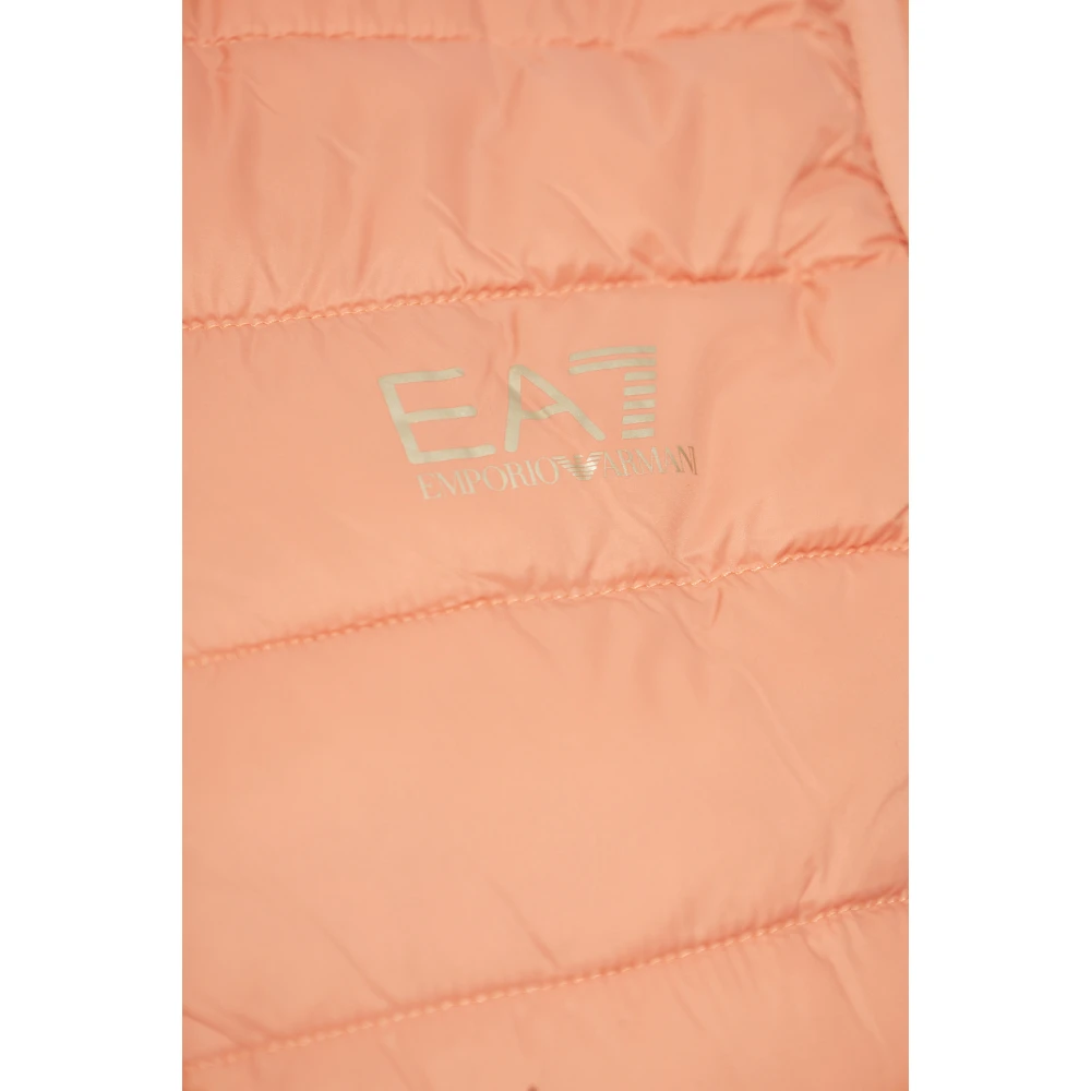 Emporio Armani EA7 Gewatteerd vest met capuchon Pink Dames