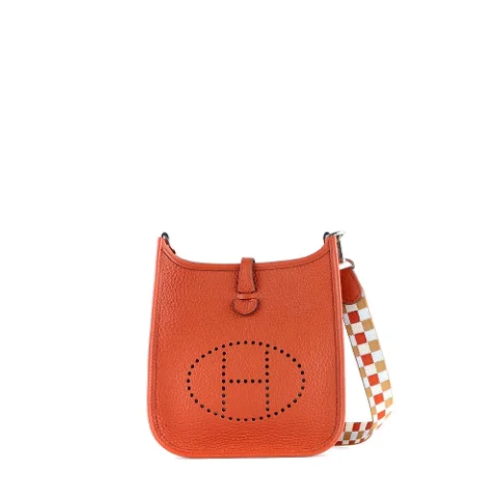 Hermès Vintage Pre-owned Leather shoulder-bags Orange Dames