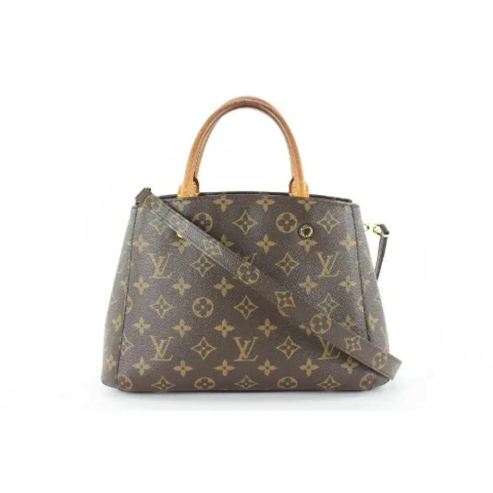 Louis Vuitton Vintage Canvas LV Väskor, Begagnade, Tillverkade i Frankrike Brown, Dam