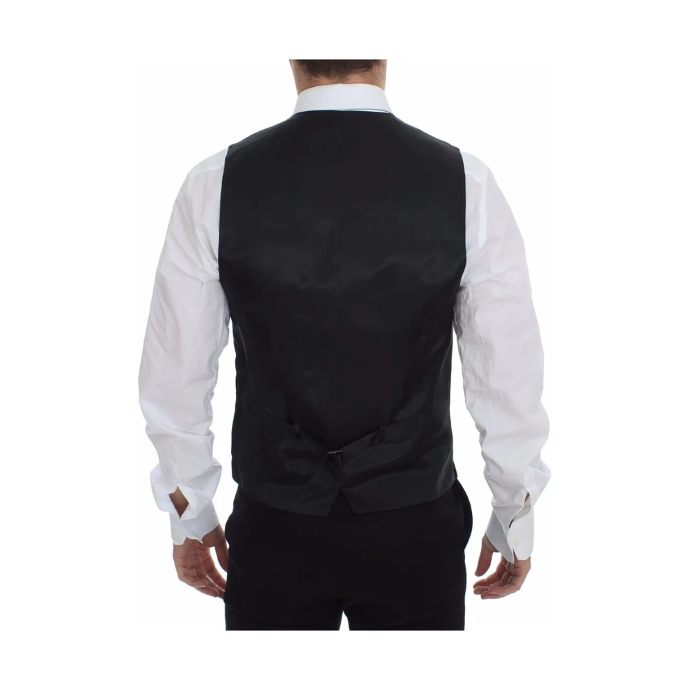 Dolce & Gabbana Gestreepte Grijze Vest MainLine Collectie Gray Heren