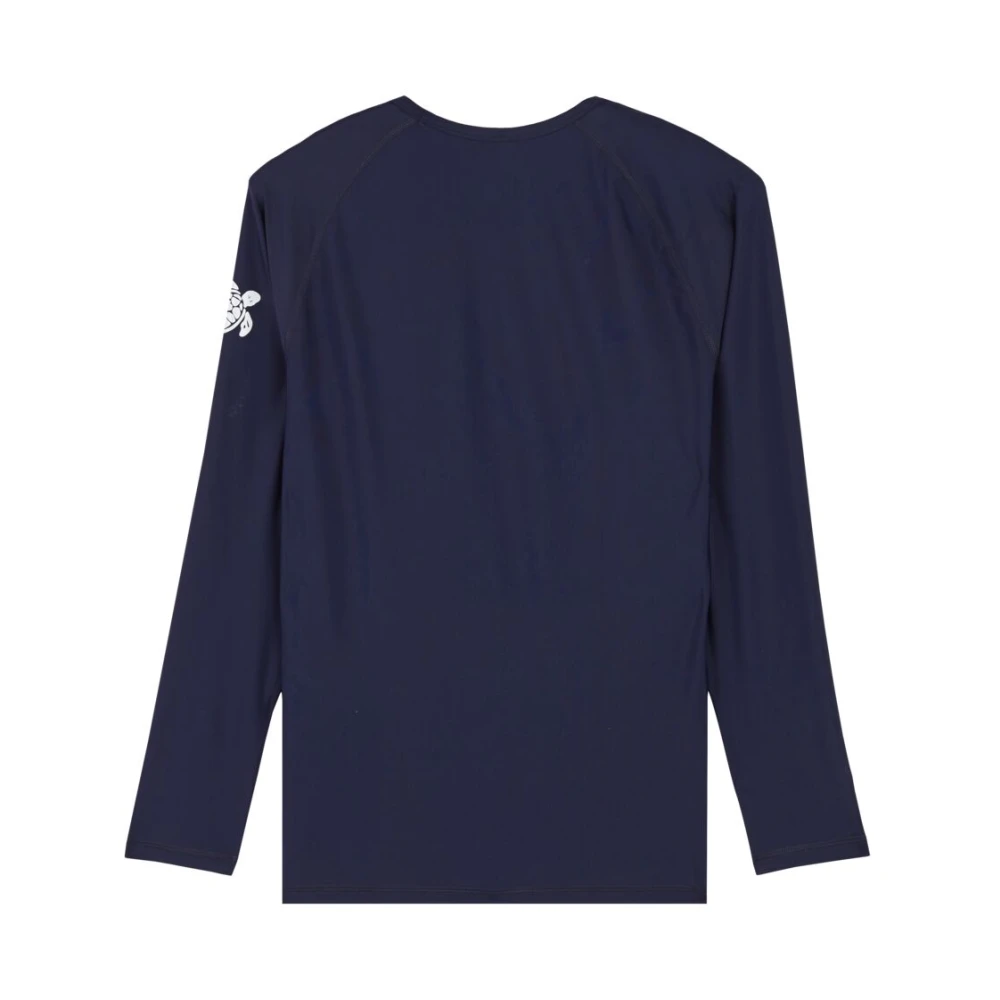 Vilebrequin Heren effen rashguard Blue Heren
