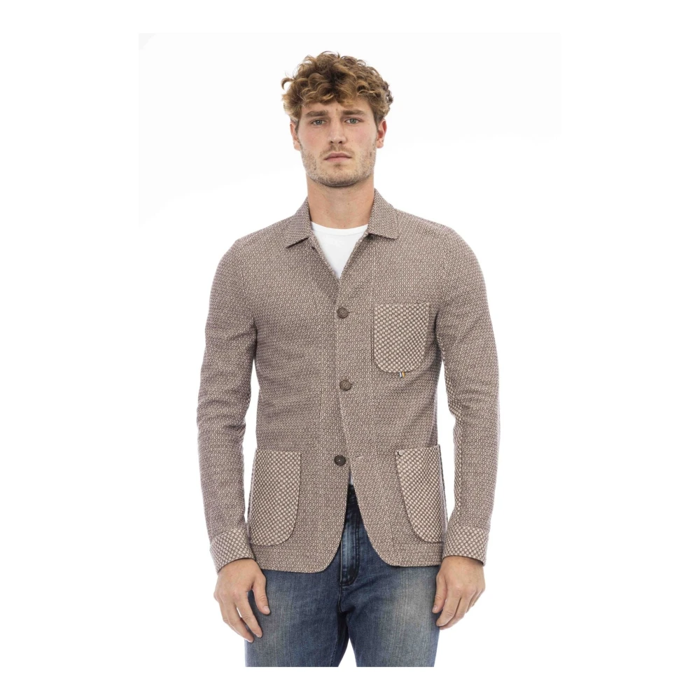 Distretto12 Klassieke Jas met Logo Details Brown Heren