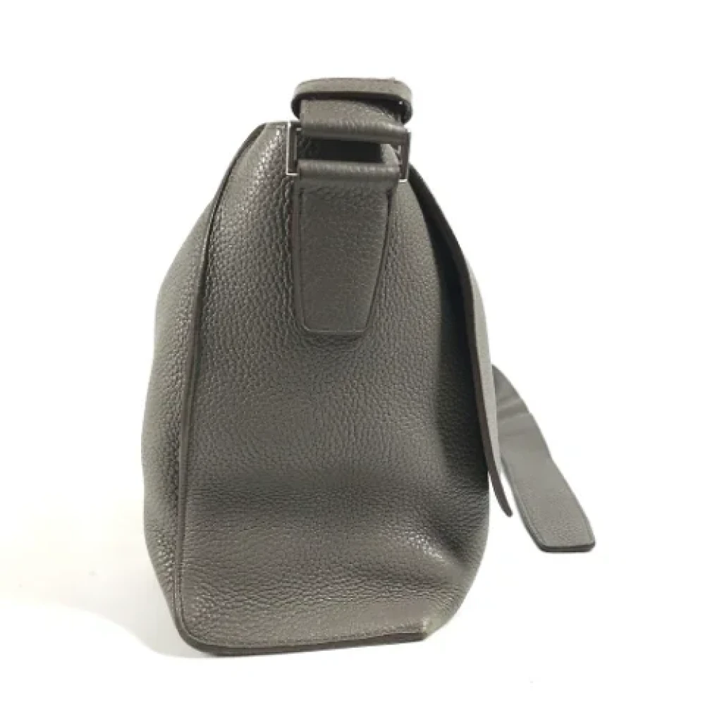 Hermès Vintage Pre-owned Leather shoulder-bags Gray Heren
