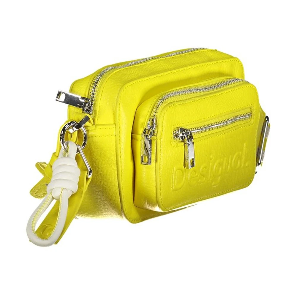 Desigual Gele Polyethyleen Handtas met Meerdere Compartimenten Yellow Dames