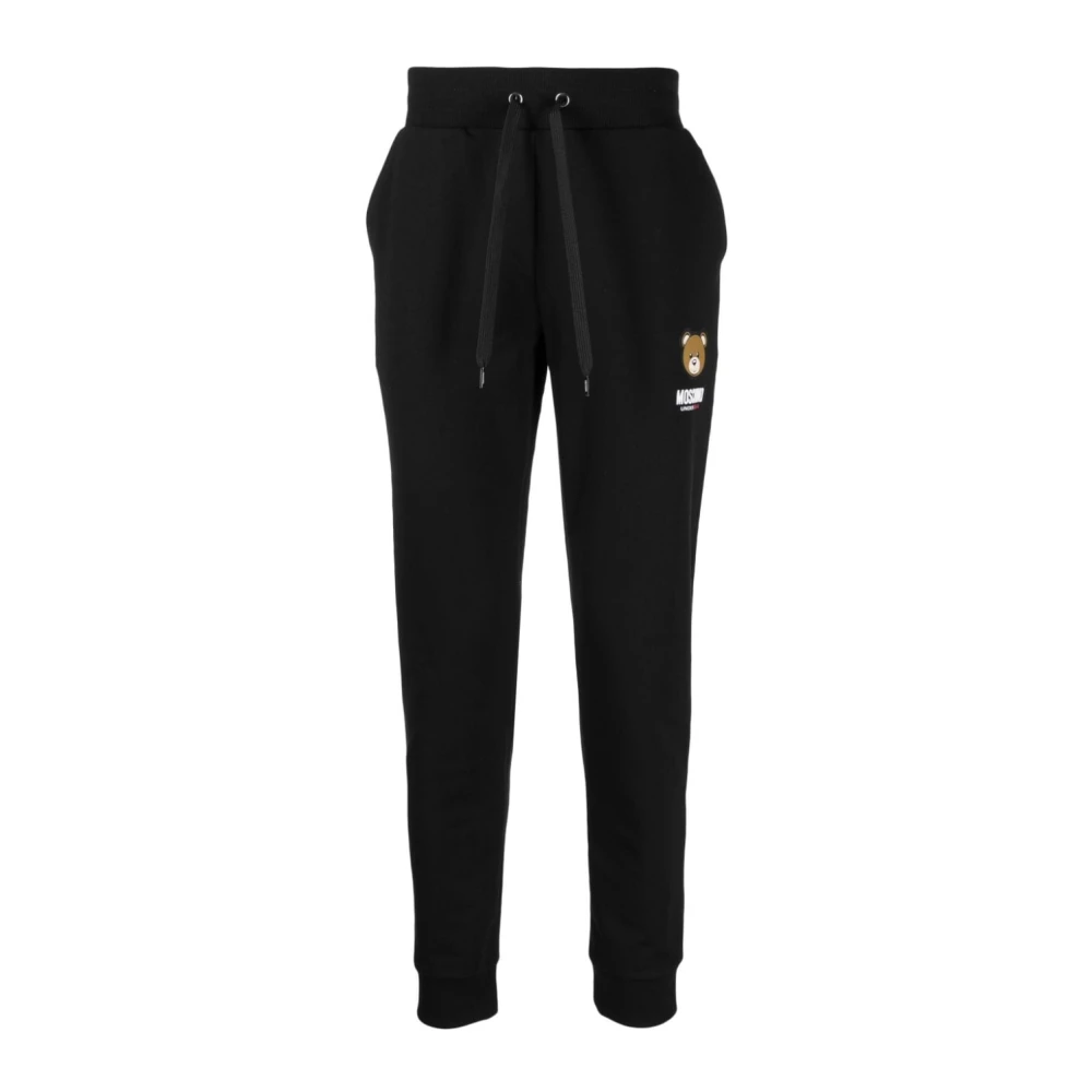 Moschino Zwarte Logo Patch Teddybeer Broek Black Heren