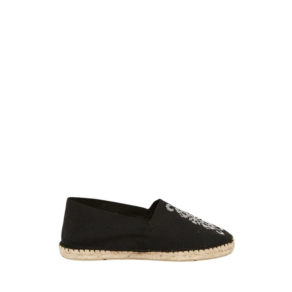 Auriane svarte broderte espadrillos